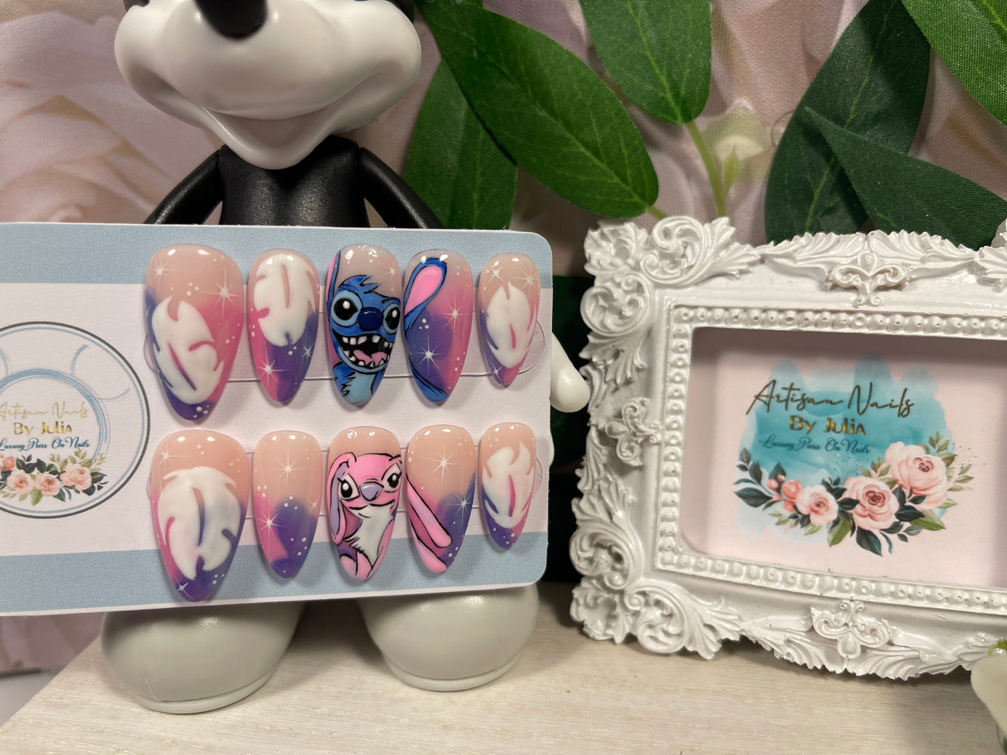 ALOHA - Set of 10 Stitch & Angel inspired Nails