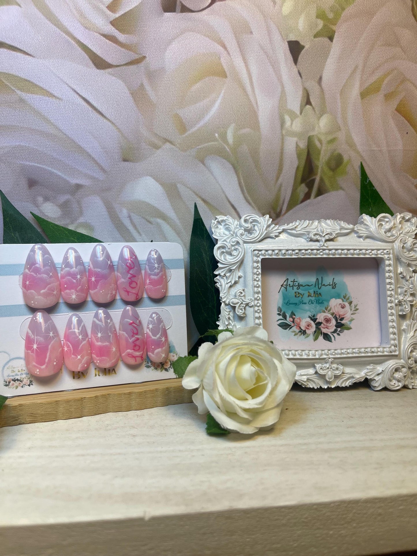 LOVER - Set of 10 Sunset Colours, Cloud & Stars Nails