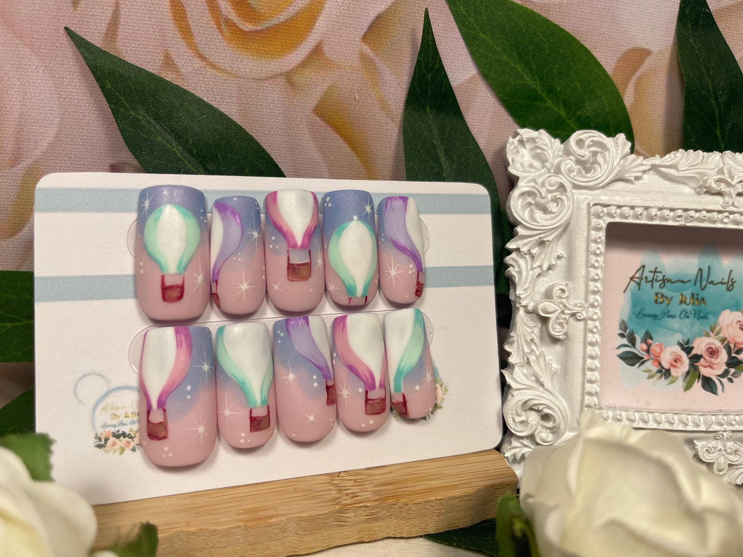 UP & AWAY - Set of 10 Hot Air Balloon Nails