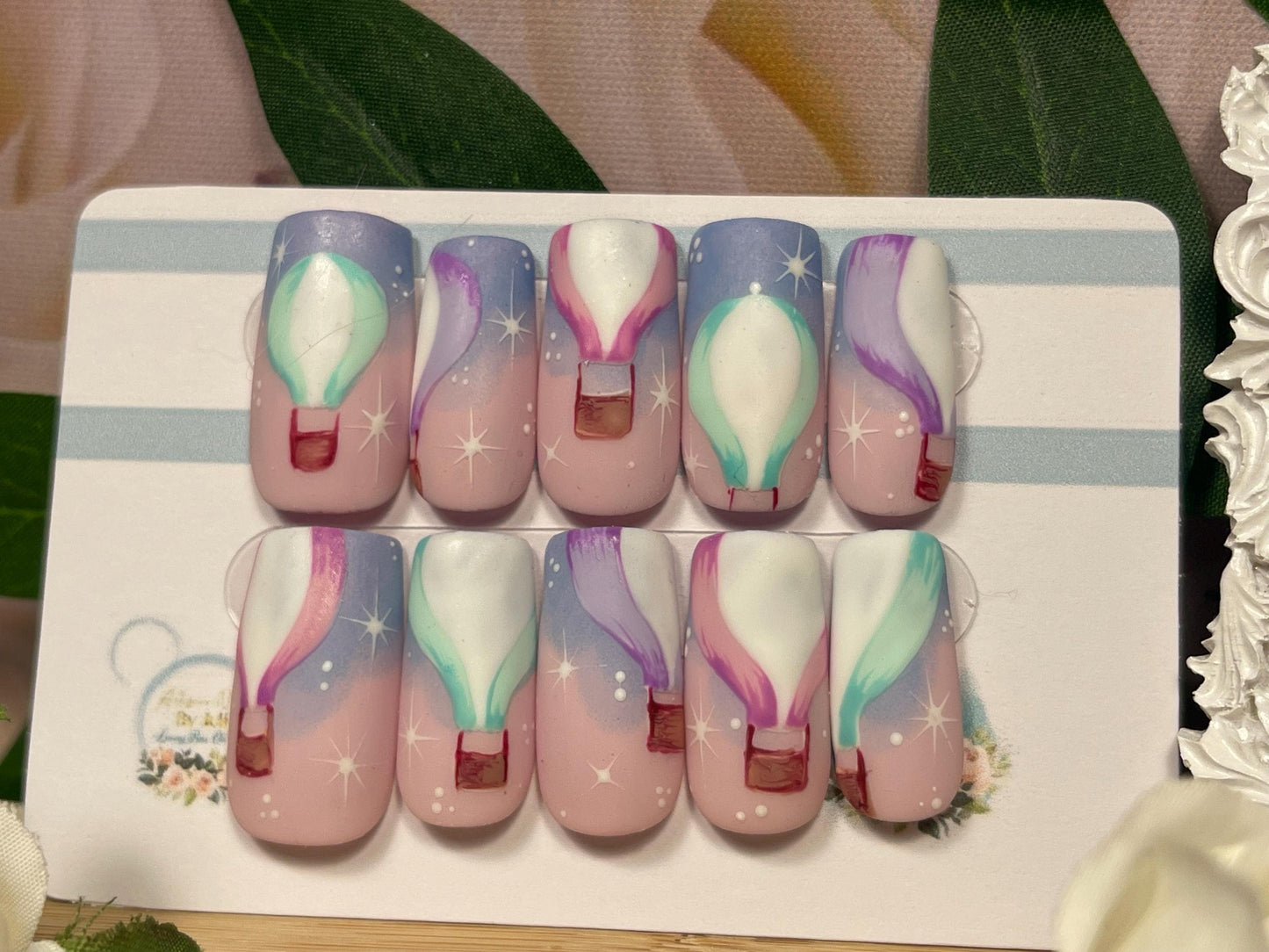 UP & AWAY - Set of 10 Hot Air Balloon Nails