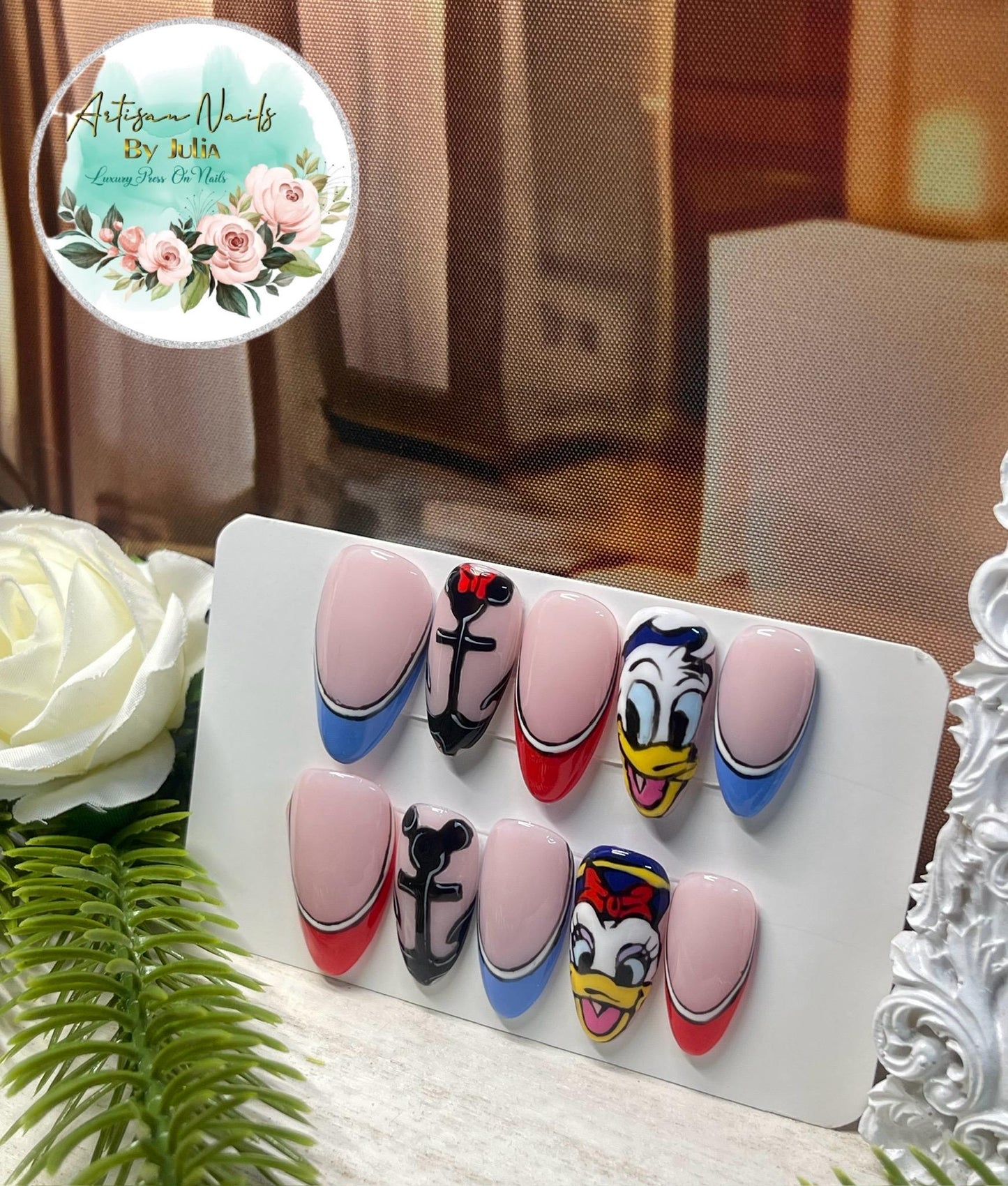 DUCKS AHOY -Set of 10 Disney Cruise inspired Nails m