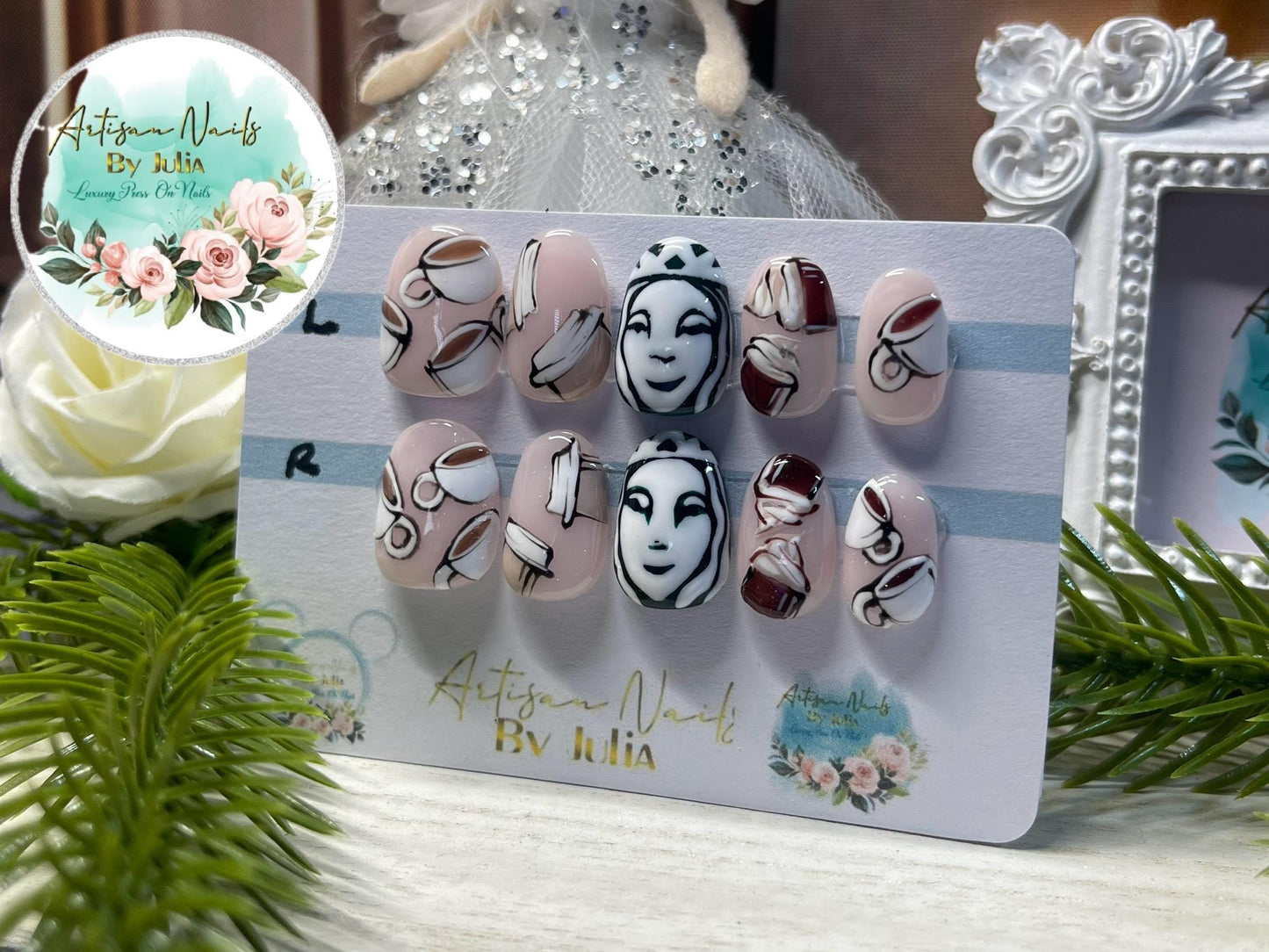 COFFEE IS LIFE - Set of 10 coffee inspired Nails