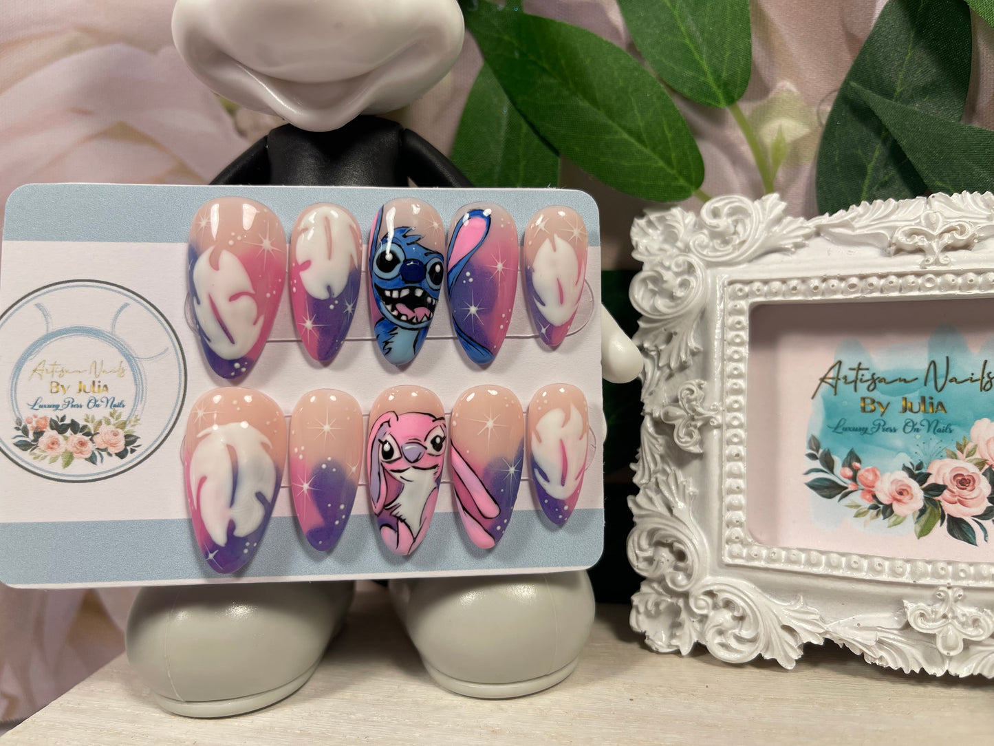 ALOHA - Set of 10 Stitch & Angel inspired Nails
