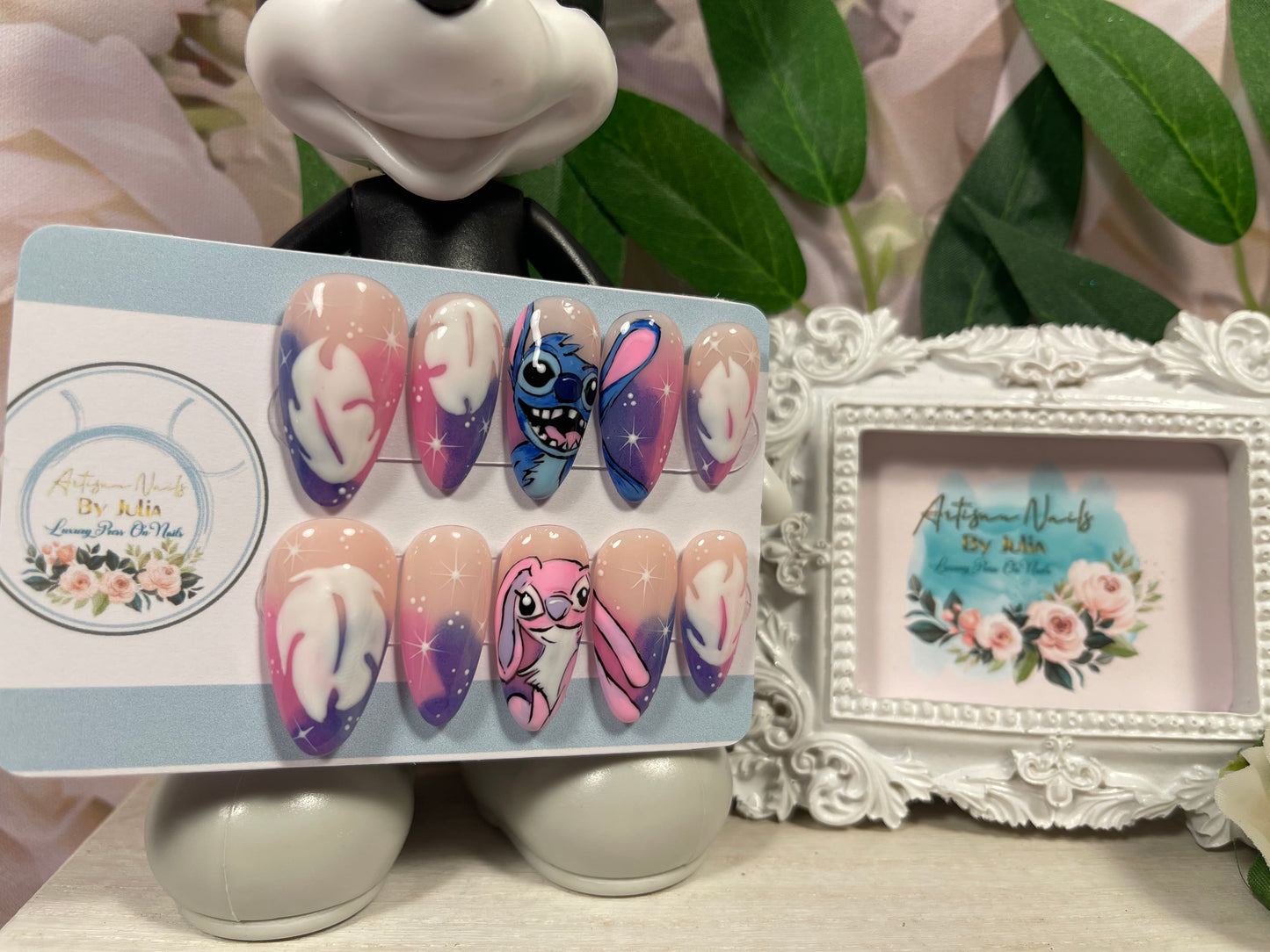 ALOHA - Set of 10 Stitch & Angel inspired Nails