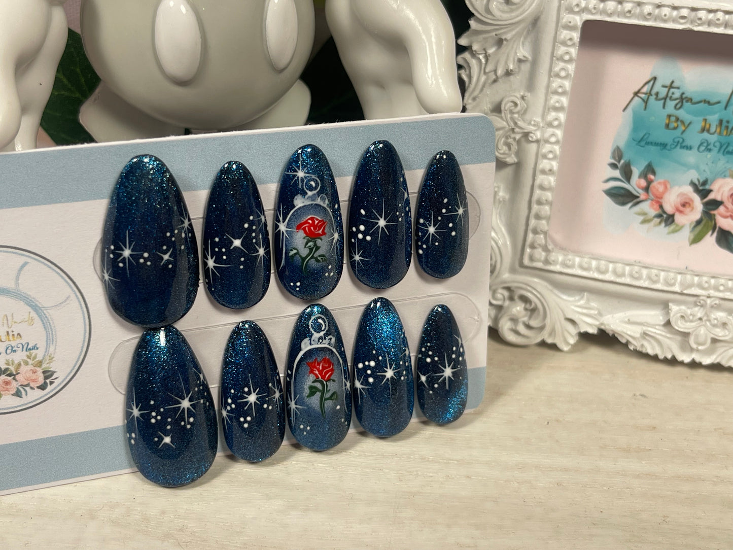 DUCK'N'TWEED - Gel Press on Nails - Lot de 10 ongles en tweed inspirés de Donald - Fabriqués sur commande