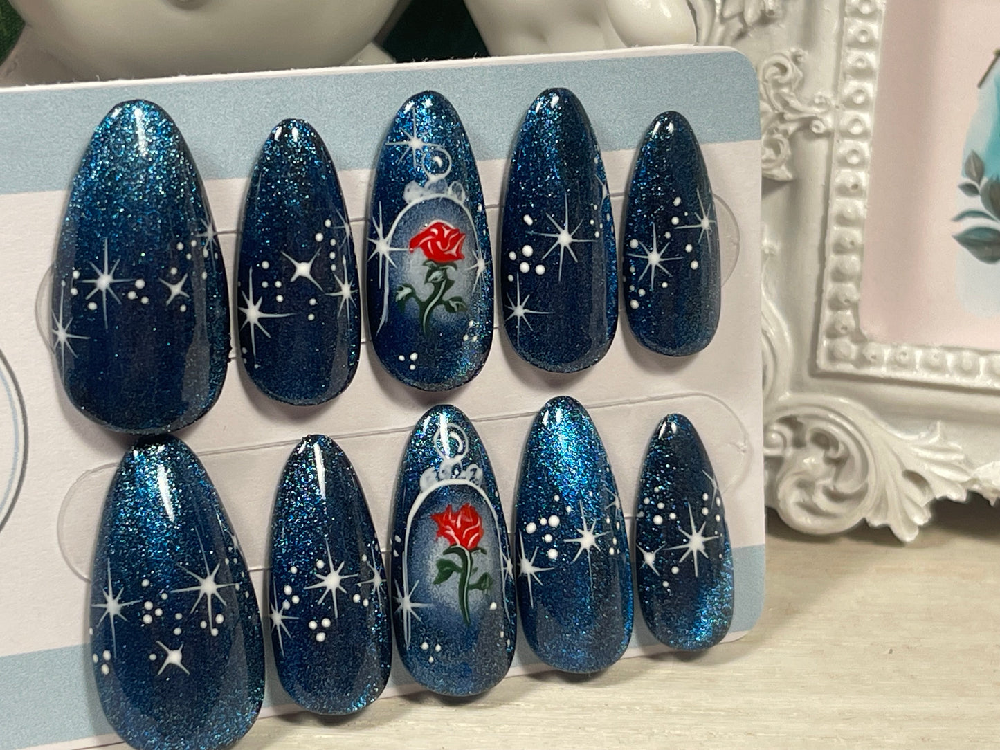DUCK'N'TWEED - Gel Press on Nails - Lot de 10 ongles en tweed inspirés de Donald - Fabriqués sur commande