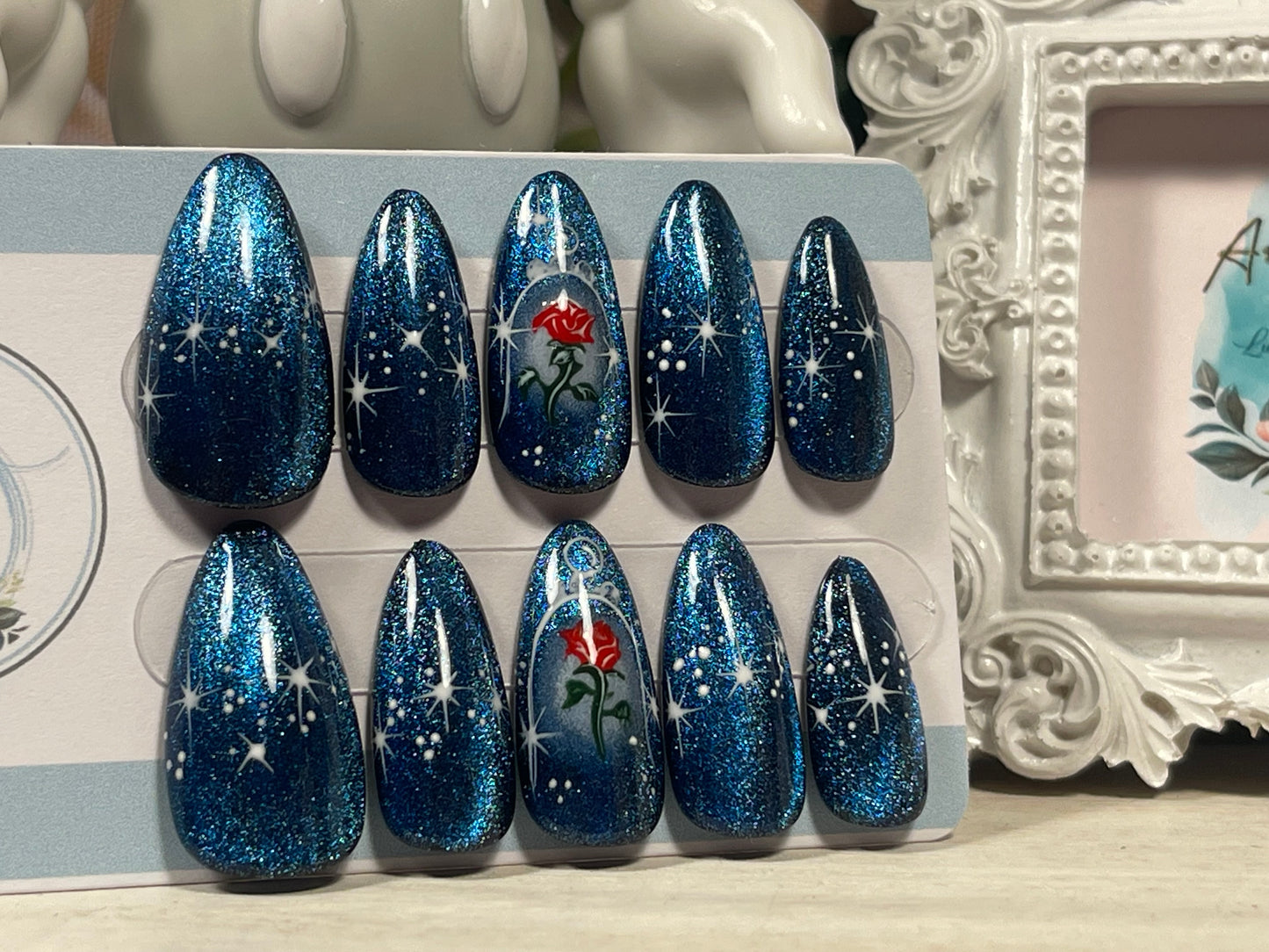 DUCK'N'TWEED - Gel Press on Nails - Lot de 10 ongles en tweed inspirés de Donald - Fabriqués sur commande