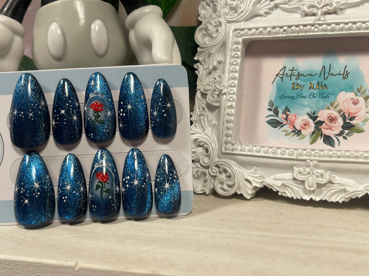 DUCK'N'TWEED - Gel Press on Nails - Lot de 10 ongles en tweed inspirés de Donald - Fabriqués sur commande
