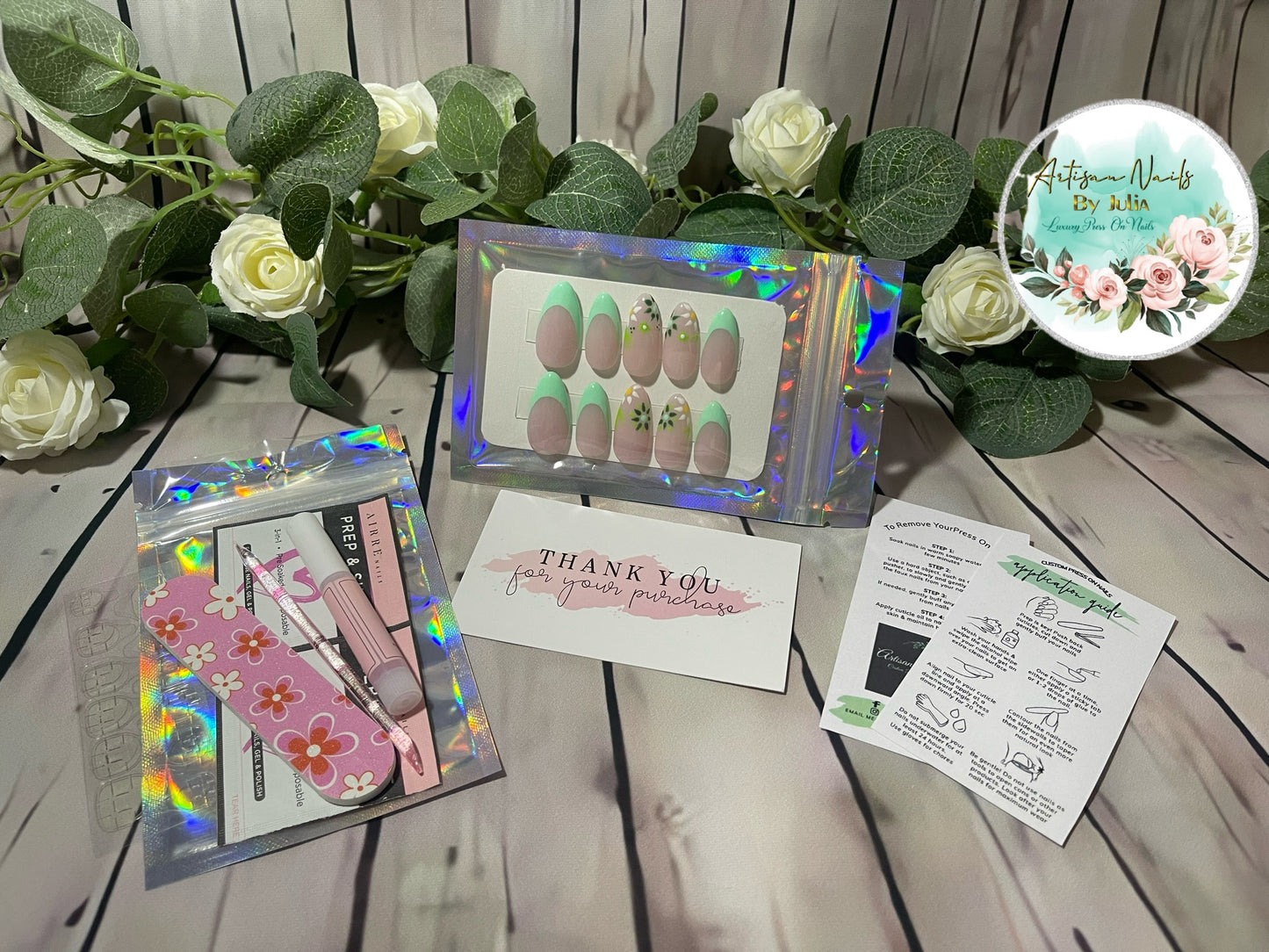 UPON A STAR - Gel Press on Nails - Lot de 10 ongles Cloud Tip avec étoiles - Fabriqué sur commande