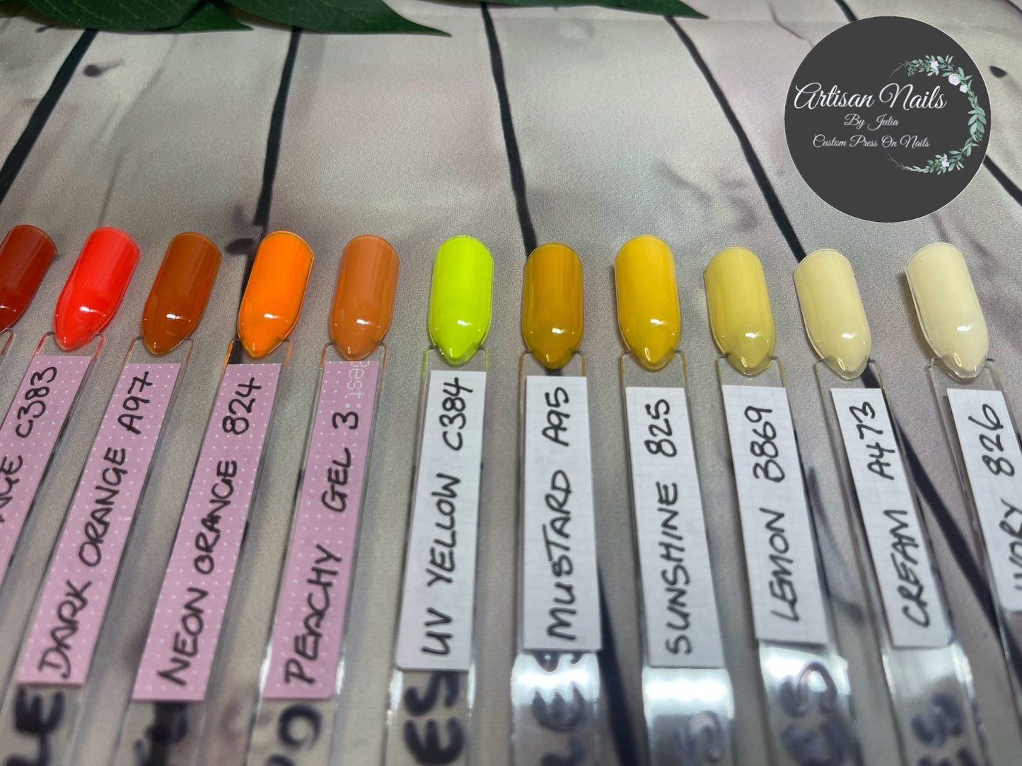 THE CITRUS ONES - Block colour or French Tip -Set of 10 Solid Colour or French Tip Nails