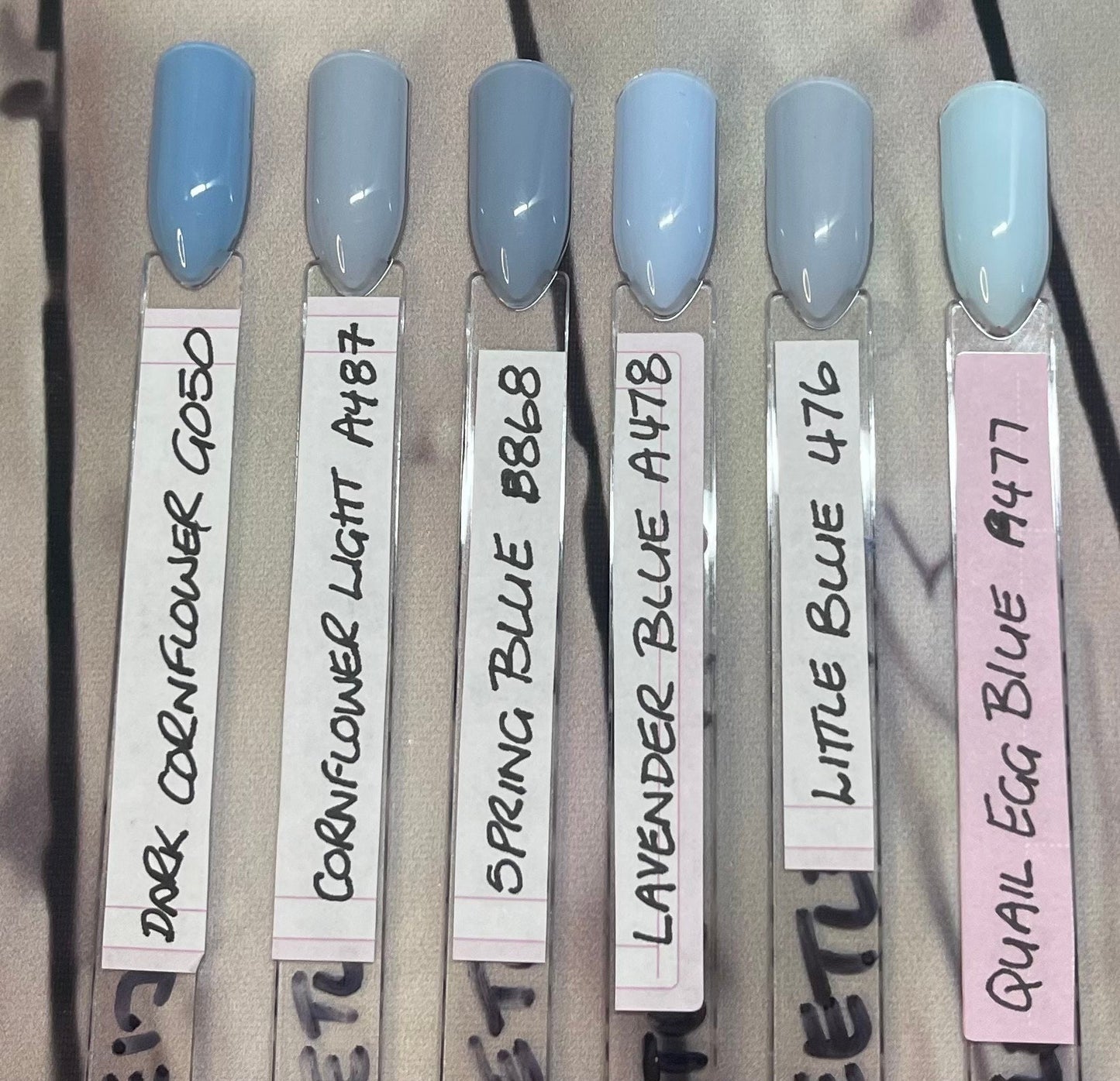 THE BLUES - Block colour or French Tip - Set of 10 Solid Colour or French Tip Nails