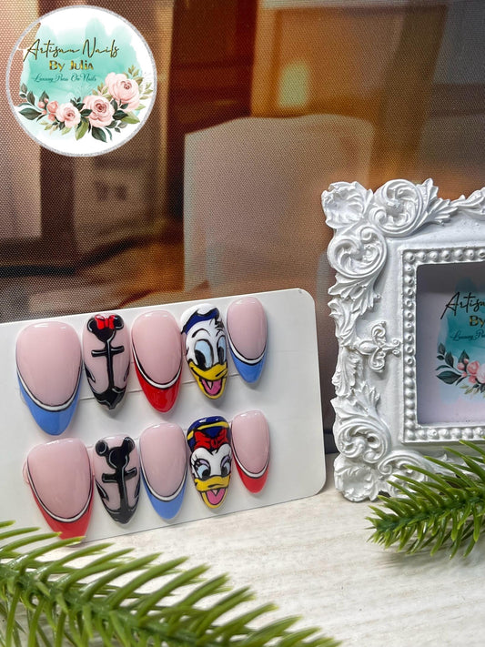 DUCKS AHOY  -Set of 10 Disney Cruise inspired Nails m