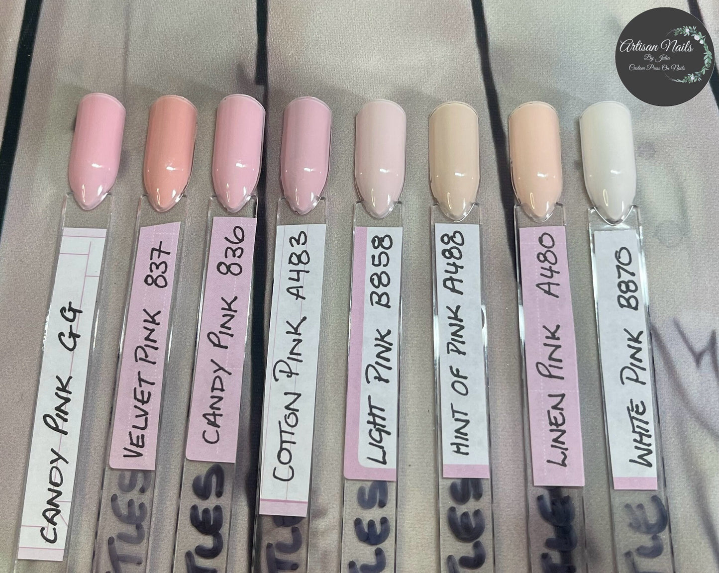 THE PINKS - Block colour or French Tip - Set of 10 Solid Colour or French Tip Nails