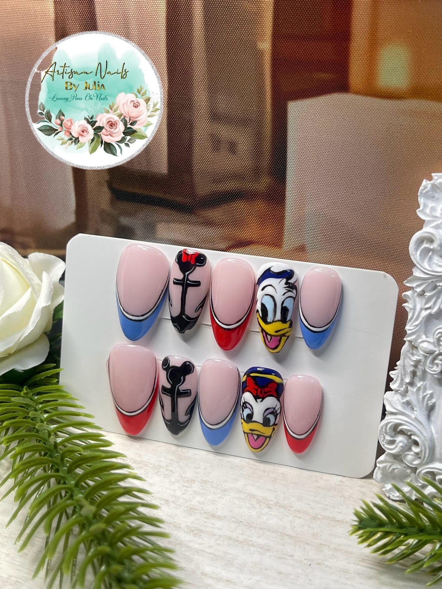 DUCKS AHOY -Set of 10 Disney Cruise inspired Nails m