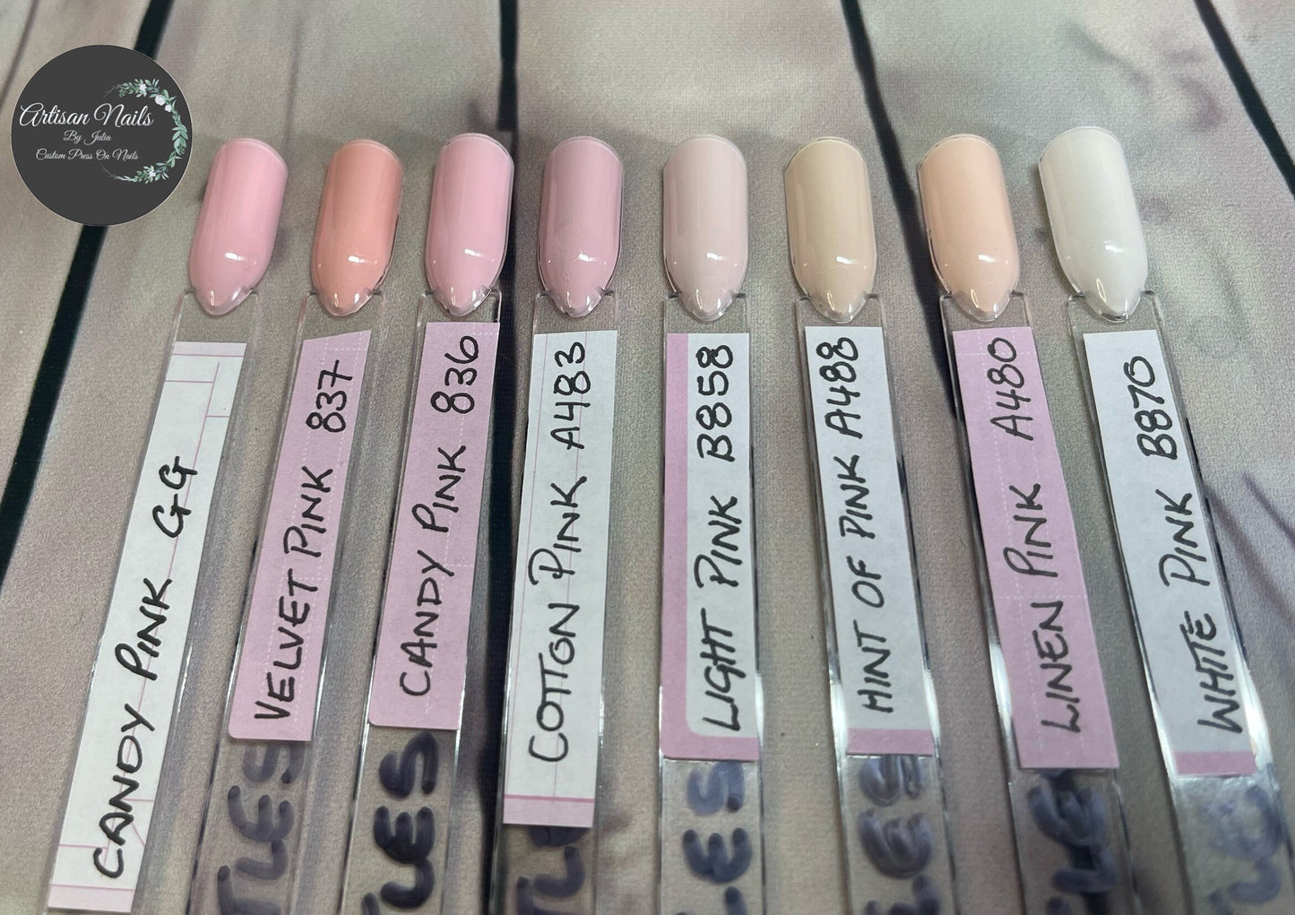 THE PINKS - Block colour or French Tip - Set of 10 Solid Colour or French Tip Nails
