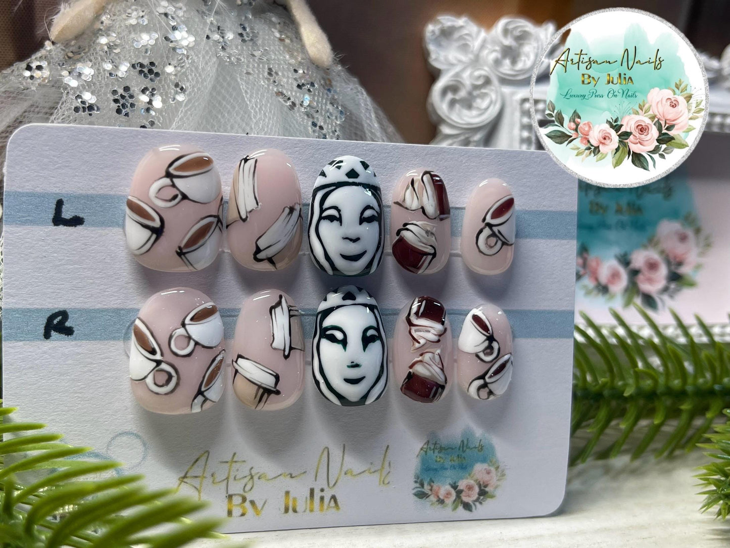 COFFEE IS LIFE - Set of 10 coffee inspired Nails
