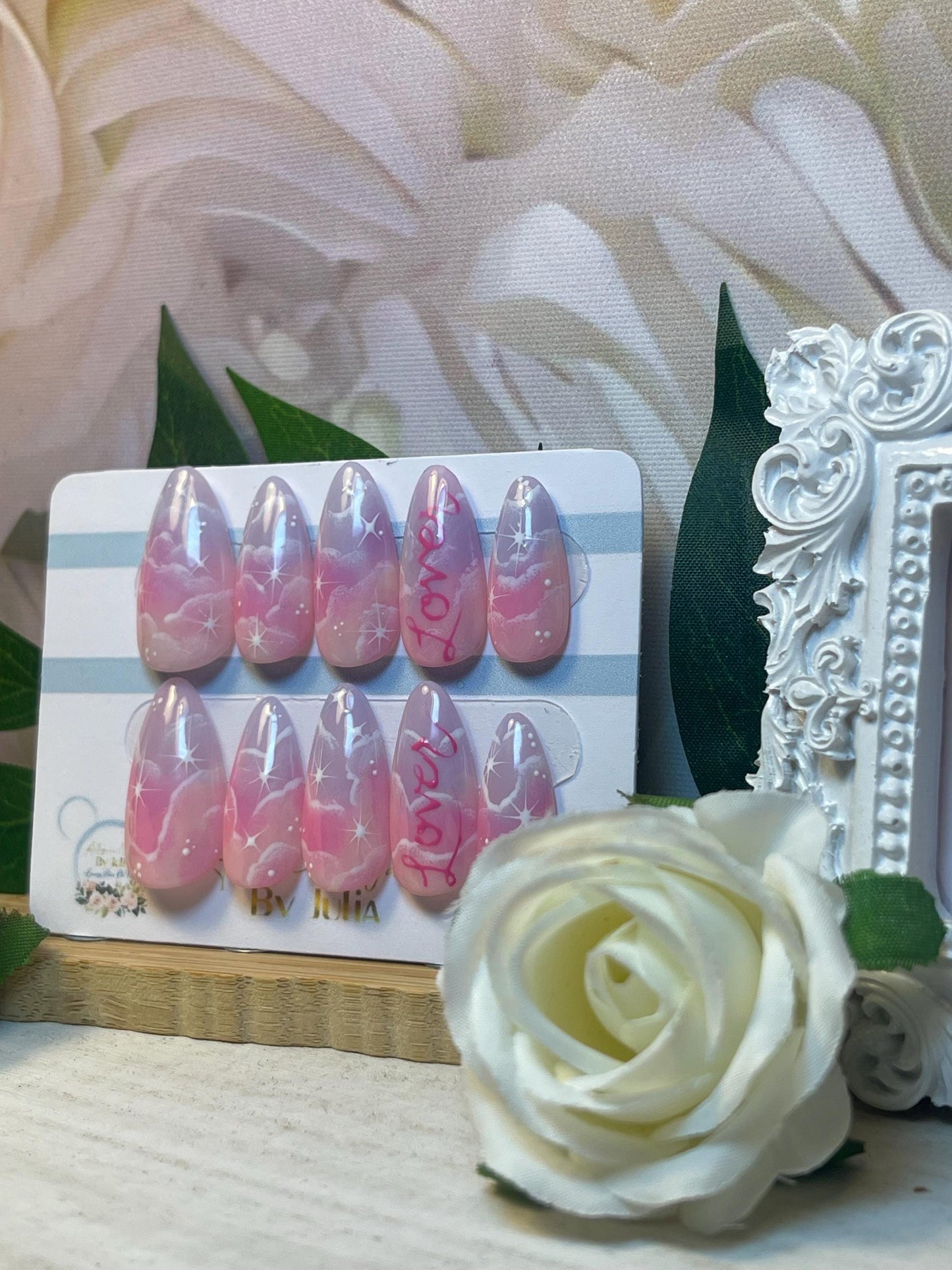 LOVER - Set of 10 Sunset Colours, Cloud & Stars Nails