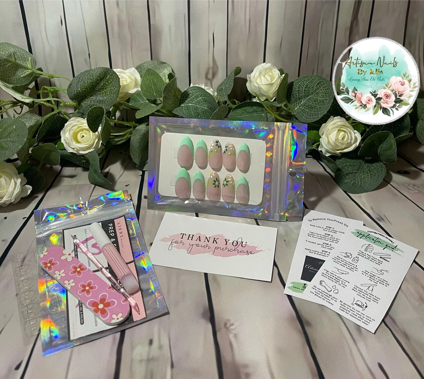 BABY BOOMER - Set de 10 uñas ombré rosas y blancas