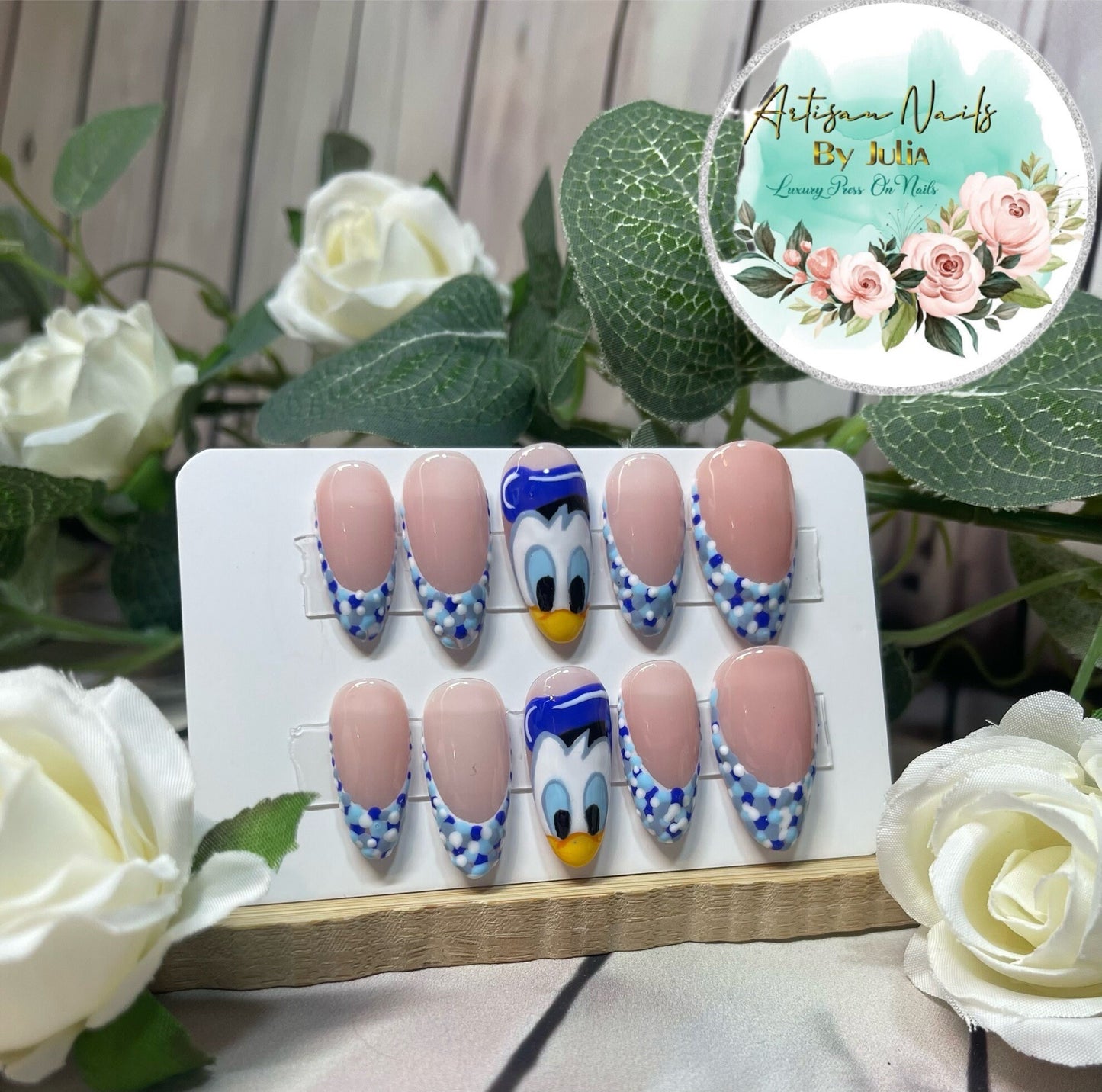 DUCK'N'TWEED - Juego de 10 uñas inspiradas en Tweed Donald