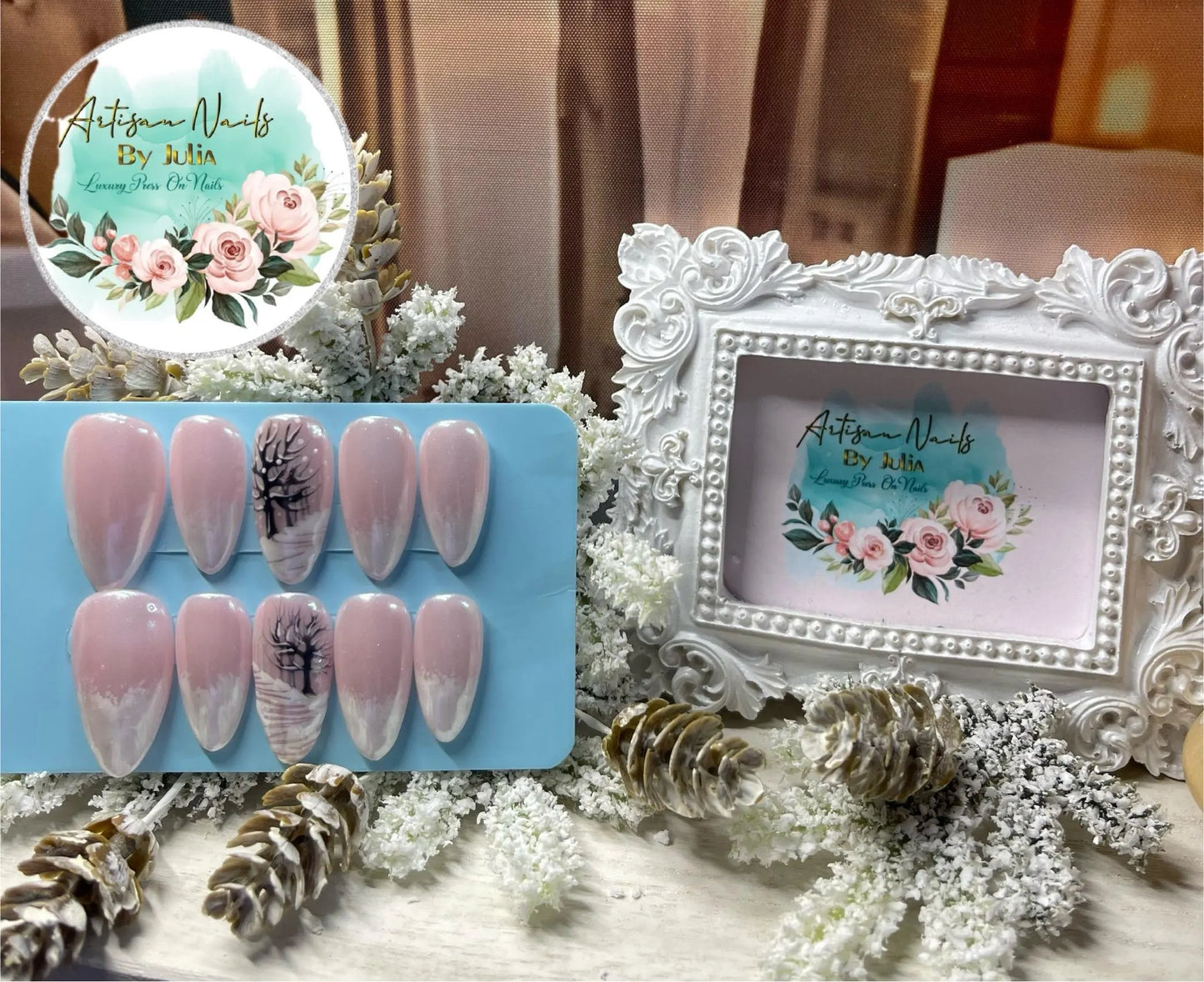 SNOWSCAPE - Gel Press on Nails - Ensemble d'ongles Snowscape