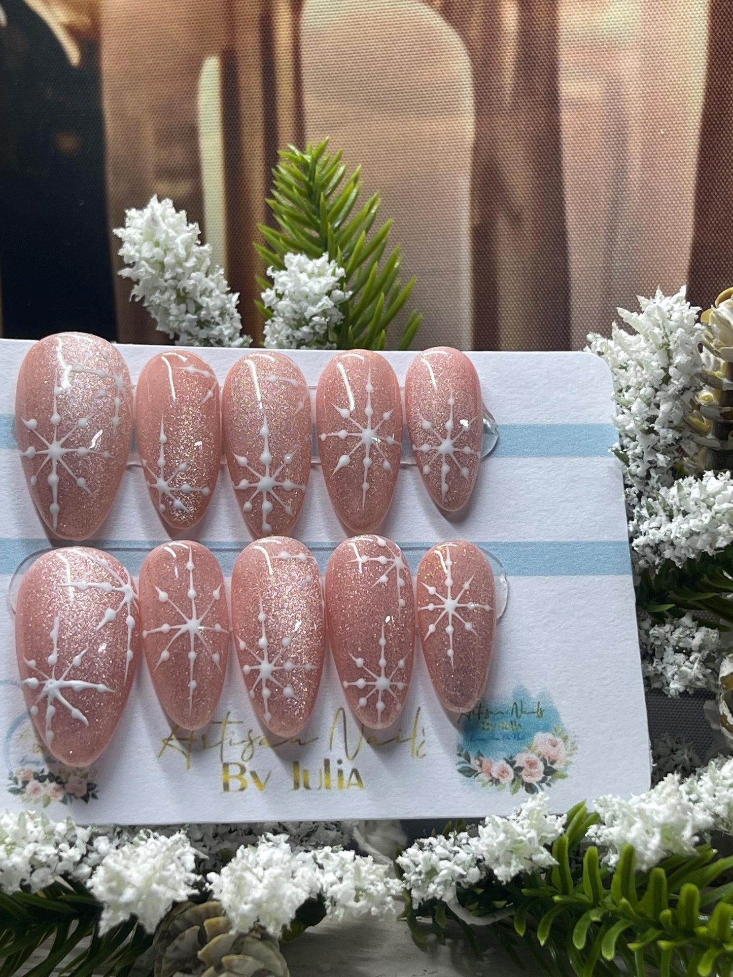 GRACEFUL - Ongles en gel à presser - Ensemble d'ongles neige œil de chat - Fabriqués sur commande