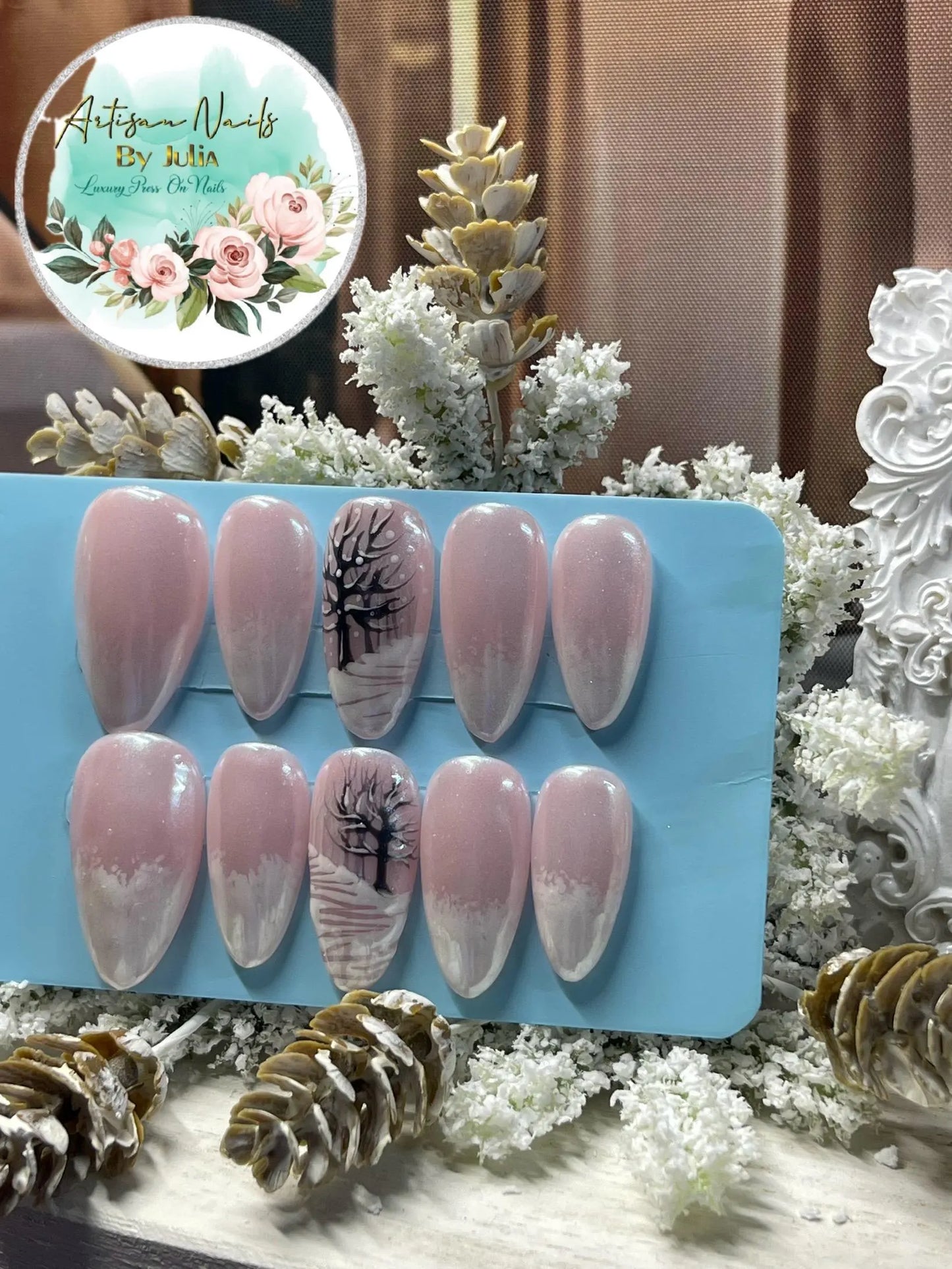 SNOWSCAPE - Gel Press on Nails - Ensemble d'ongles Snowscape