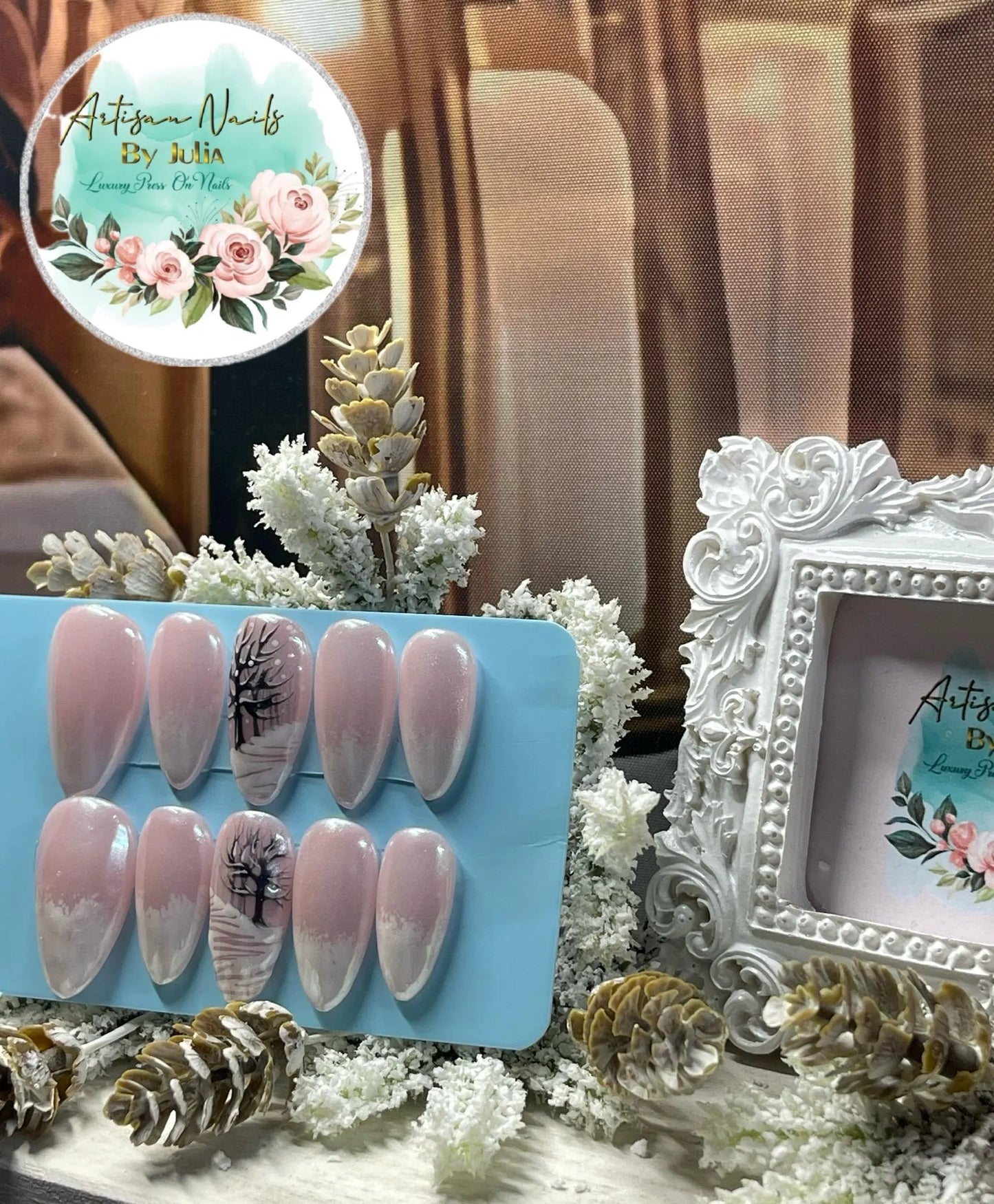 SNOWSCAPE - Gel Press on Nails - Ensemble d'ongles Snowscape