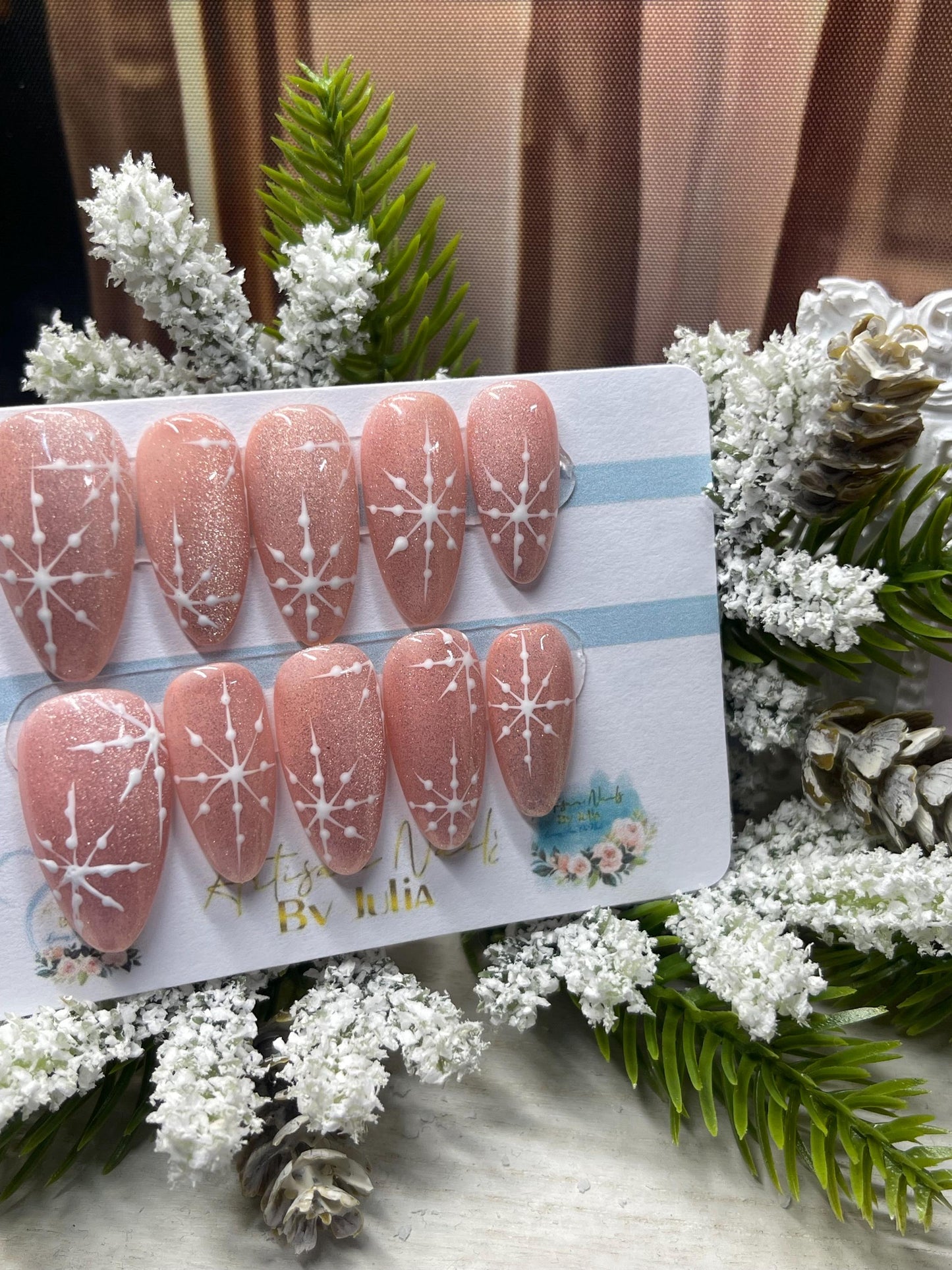 GRACEFUL - Ongles en gel à presser - Ensemble d'ongles neige œil de chat - Fabriqués sur commande