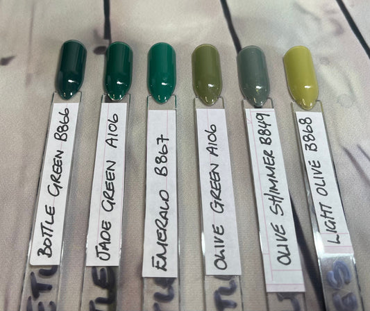 THE GREENS - Block colour or French Tip - Set of 10 Solid Colour or French Tip Nails