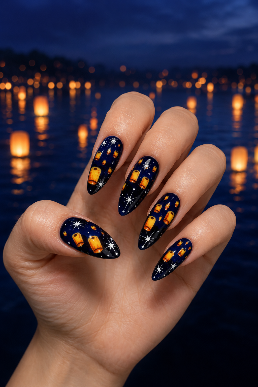 Lantern Wishes | Floating Lantern Press On Nails