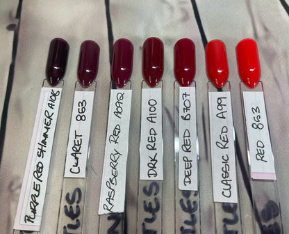 THE REDS - Block colour or French Tip -  Set of 10 Solid Colour or French Tip Nails