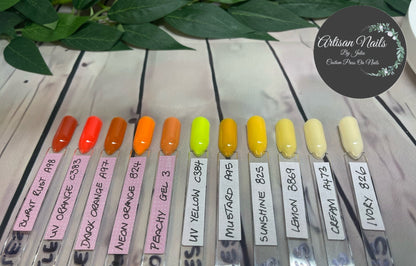THE CITRUS ONES  - Block colour or French Tip -Set of 10 Solid Colour or French Tip Nails