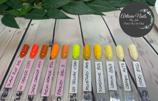 THE CITRUS ONES  - Block colour or French Tip -Set of 10 Solid Colour or French Tip Nails