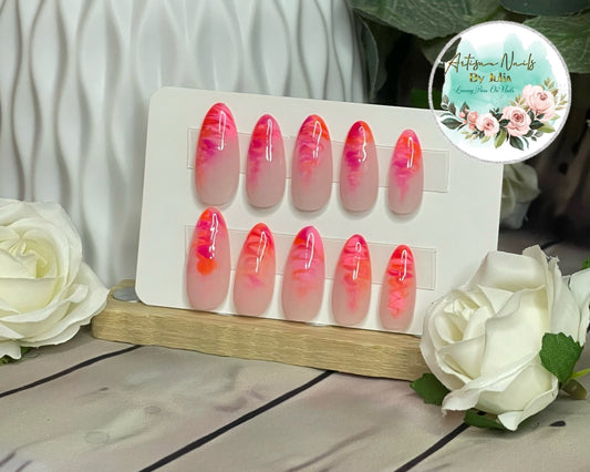 NEON SMOKE - Set of 10 Neon smoke effect Nails