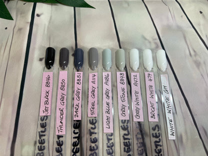 THE BLACK GREYS - Block colour or French Tip - Gel Press on Nails - Set of 10 Solid Colour or French Tip