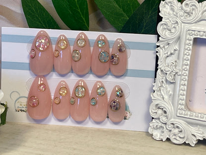 OPAL BUBBLES - Juego de 10 uñas encapsuladas en nácar