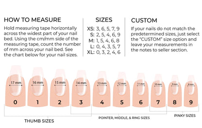 UPON A STAR - Gel Press on Nails - Lot de 10 ongles Cloud Tip avec étoiles - Fabriqué sur commande