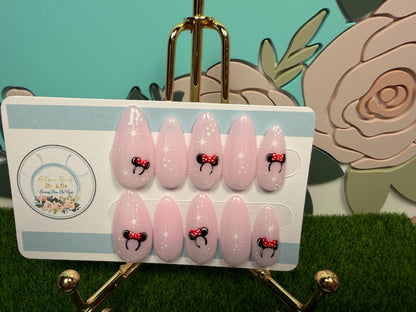 LOVE STORY - Gel Press on Nails - Lot de 10 faux ongles en dentelle avec roses 3D - Fabriqués sur commande