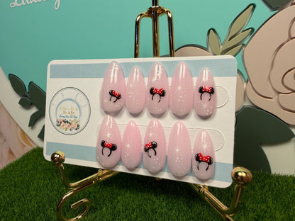 LOVE STORY - Gel Press on Nails - Lot de 10 faux ongles en dentelle avec roses 3D - Fabriqués sur commande