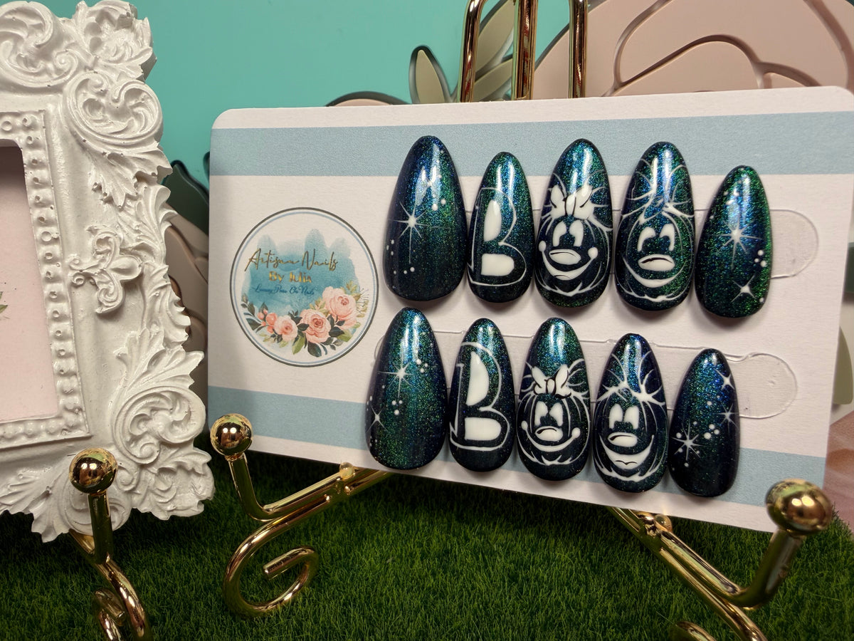 Midnight Mischief | Halloween Cat Eye Gel Press On Nails