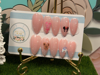 Magic All Day | Pastel Pink Magical Theme Gel Press On Nails