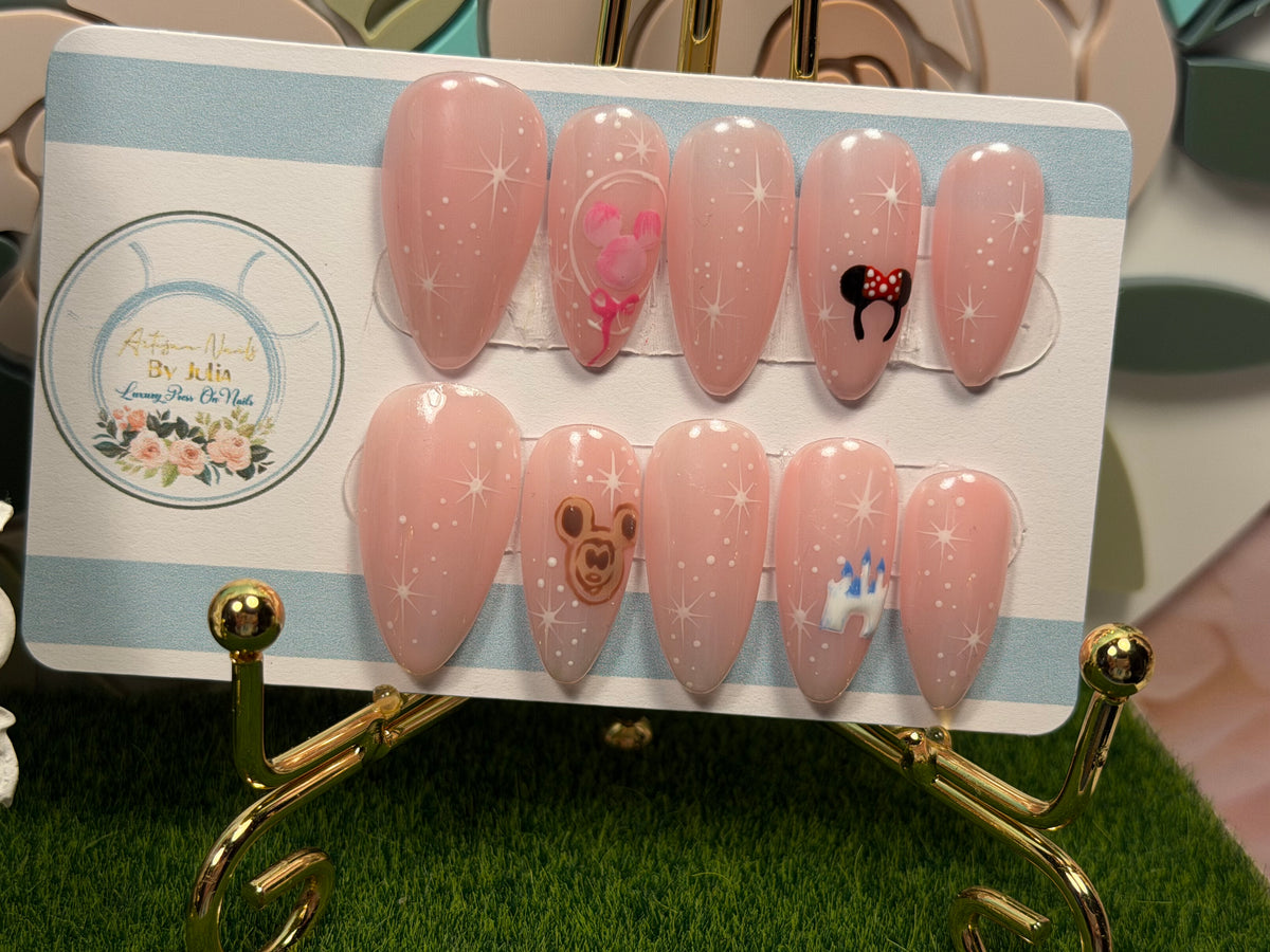 Magic All Day | Pastel Pink Magical Theme Gel Press On Nails