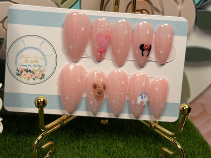Magic All Day | Pastel Pink Magical Theme Gel Press On Nails