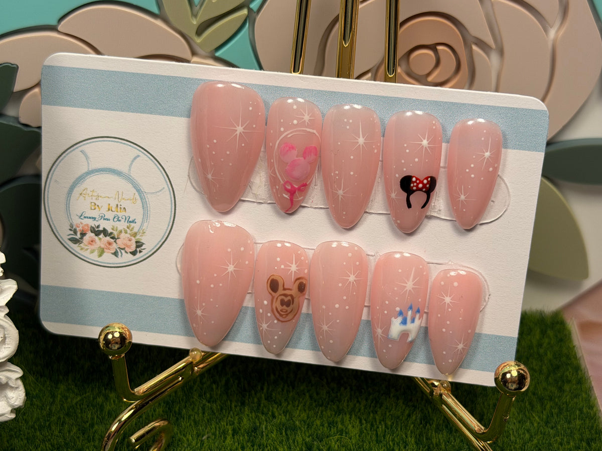 Magic All Day | Pastel Pink Magical Theme Gel Press On Nails