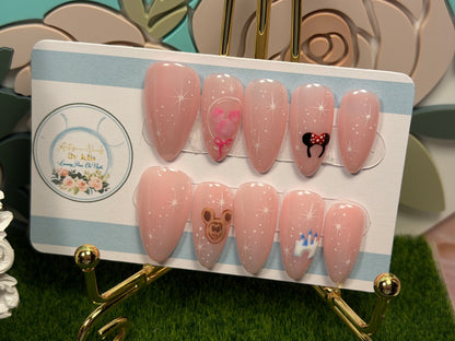 Magic All Day | Pastel Pink Magical Theme Gel Press On Nails