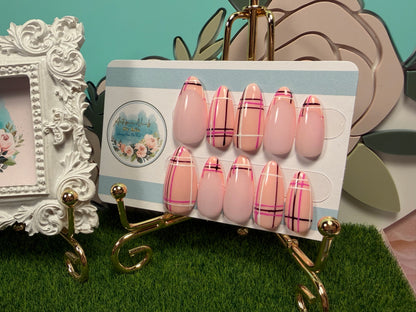 Mad About Plaid | Pink Plaid Press On Nails