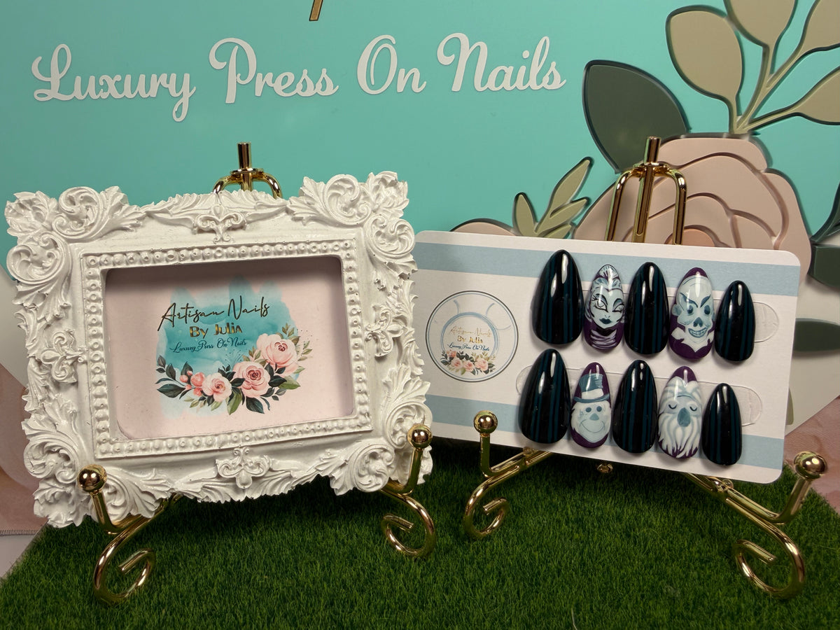 Ghost Hosts | Haunted Mansion Inspired Halloween Press On Nails Description
