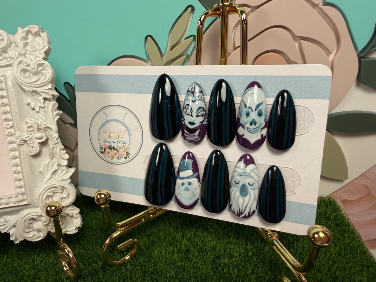 Ghost Hosts | Haunted Mansion Inspired Halloween Press On Nails Description