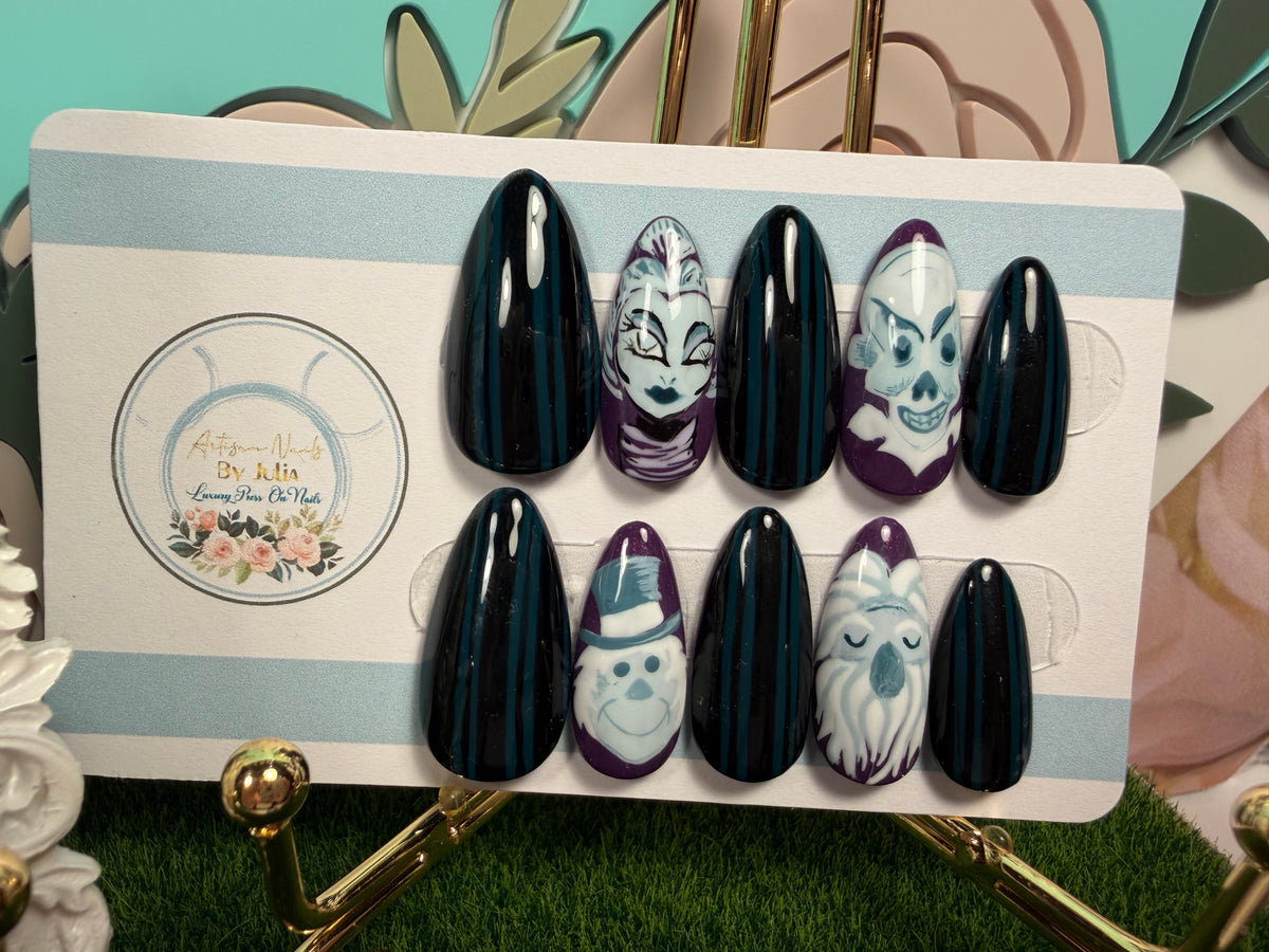 Ghost Hosts | Haunted Mansion Inspired Halloween Press On Nails Description