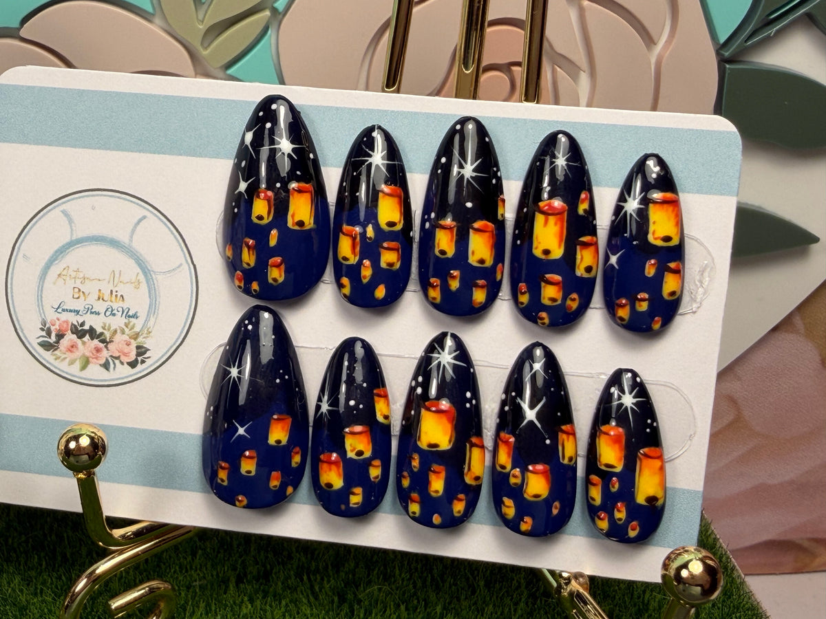 Lantern Wishes | Floating Lantern Press On Nails